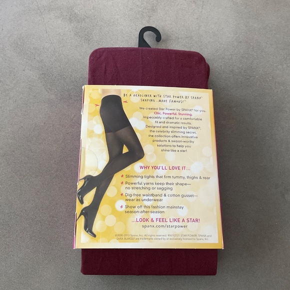 #0326 STAR POWER BY SPANX SHAPING TIGHTS COLOR: DEEP RUBY SIZE: A - Picture 2 of 3